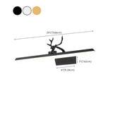 Modern Black Antler and Linear Bathroom Vanity Light Image - 12