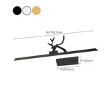 Modern Black Antler and Linear Bathroom Vanity Light Image - 13