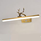 Modern Black Antler and Linear Bathroom Vanity Light Image - 5