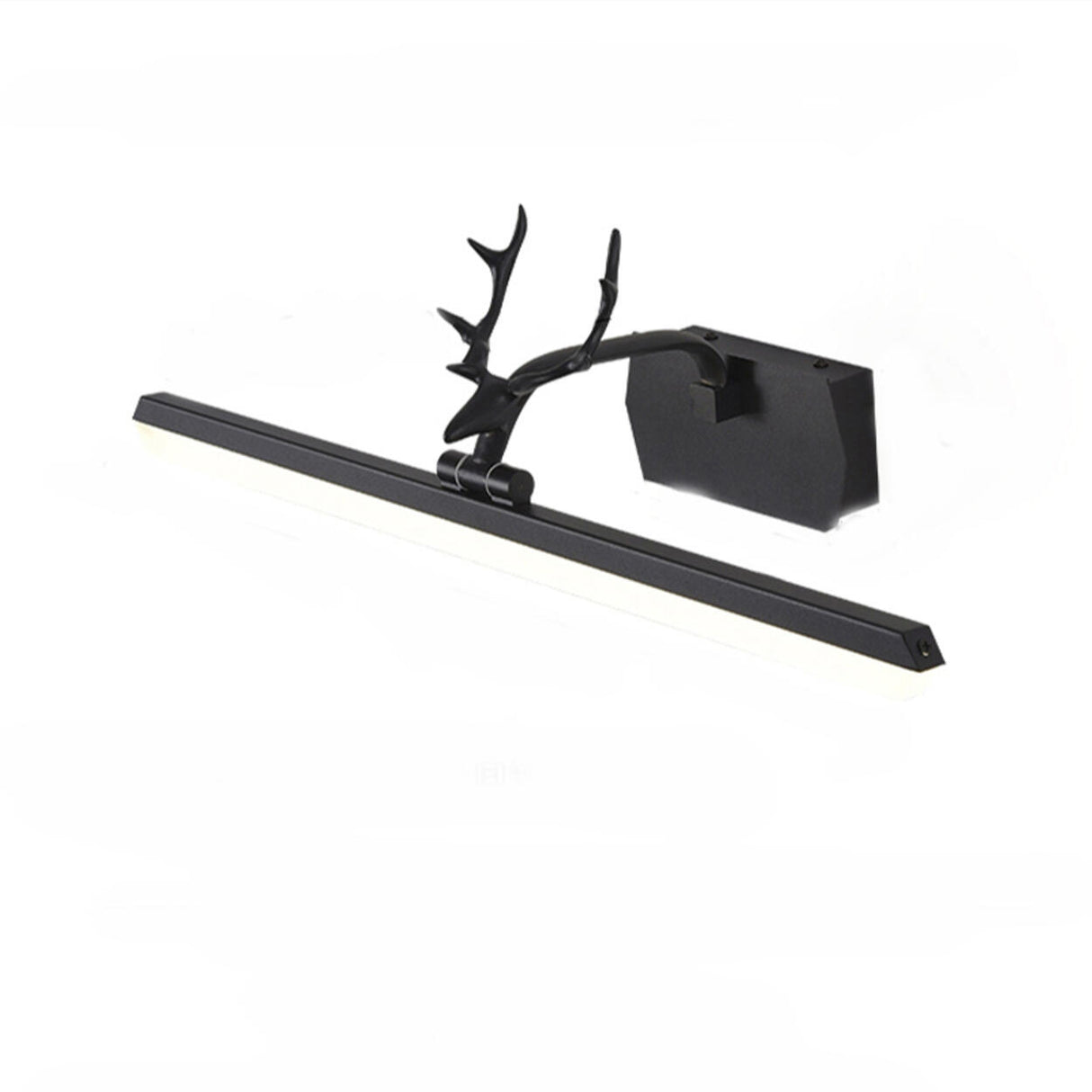 Modern Black Antler and Linear Bathroom Vanity Light Image - 9