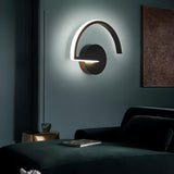 Modern Black Arc LED Wall Light Image - 4