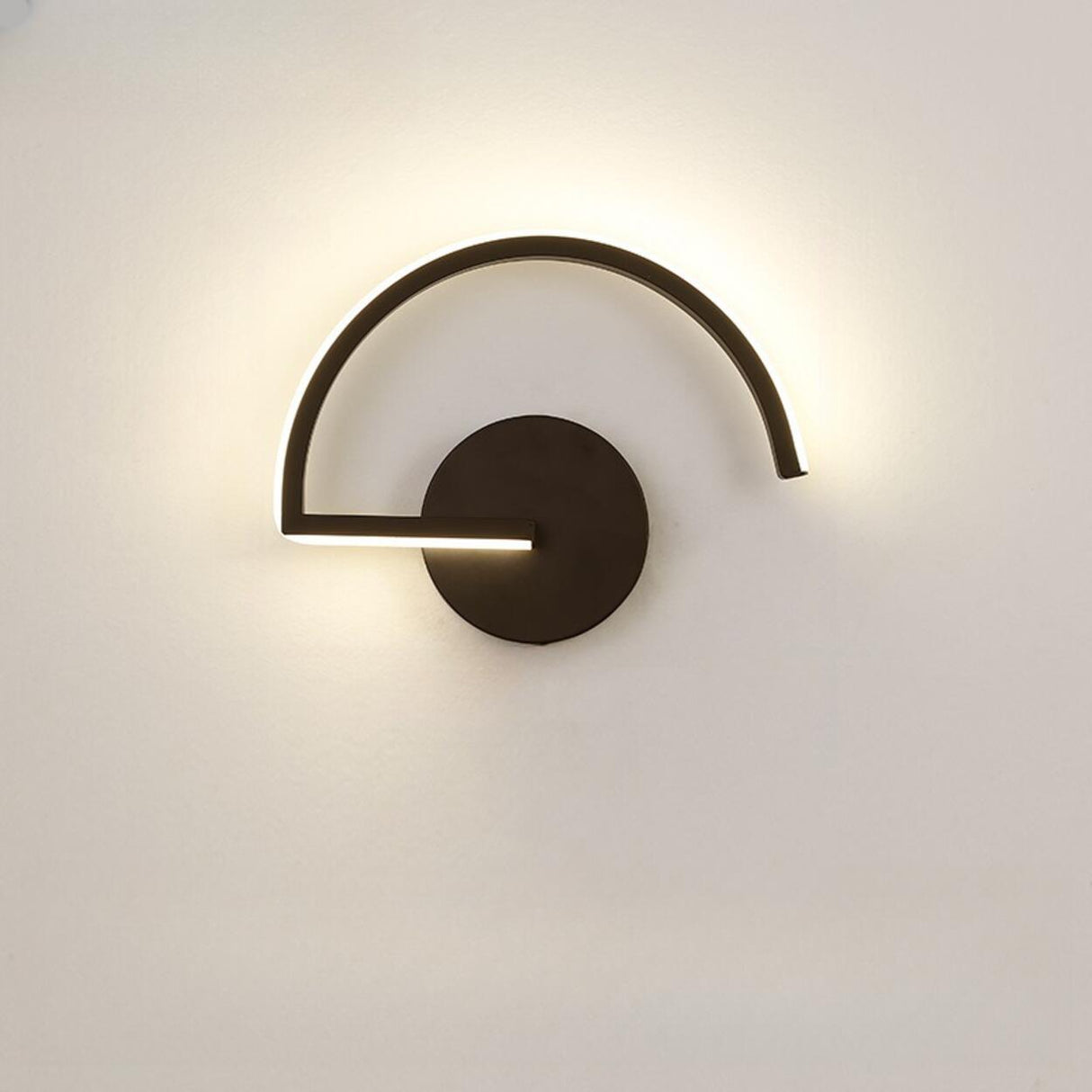 Modern Black Arc LED Wall Light Image - 5