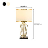 Modern Black Barrel Shade Chic Metal Base Table Lamp #size