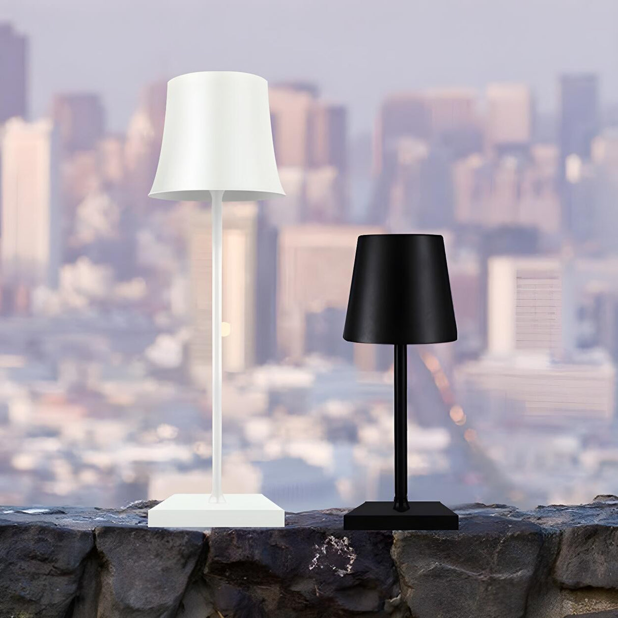 Modern Black Barrel Shade Square Base Simple Table Lamp Image - 10