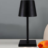 Modern Black Barrel Shade Square Base Simple Table Lamp Image - 13