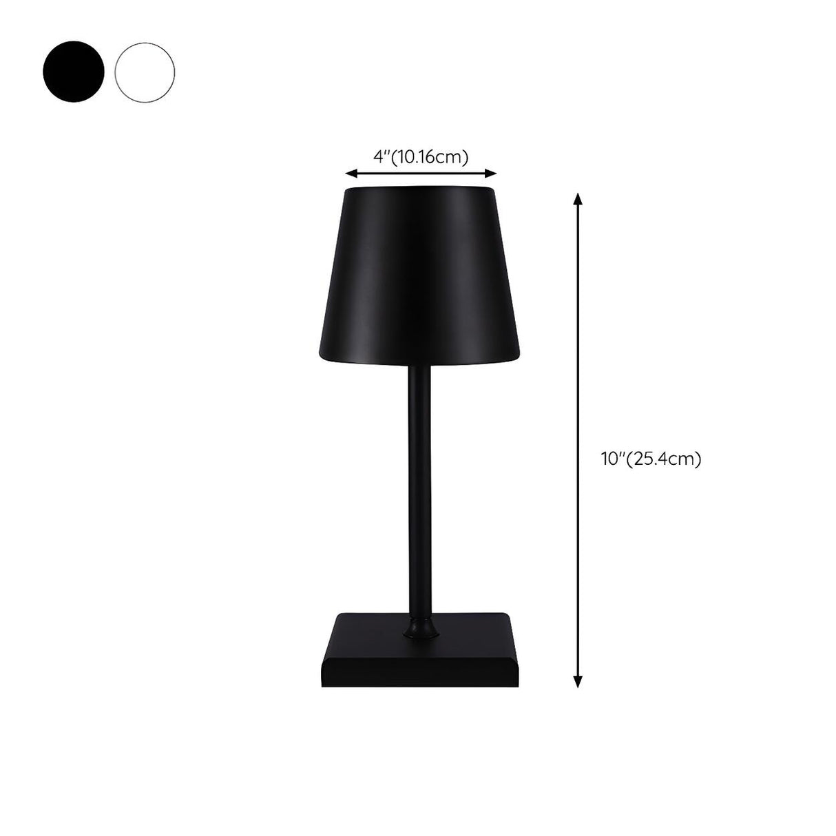 Modern Black Barrel Shade Square Base Simple Table Lamp 