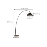 Modern Black Bowl Shade Arc Metal LED Floor Lamp Image - 12