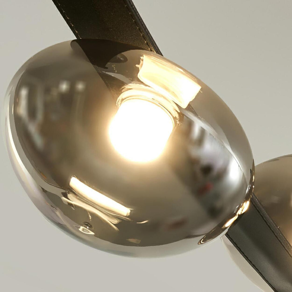 Modern Black Bubble and Belt Island Ceiling Light Image - 10