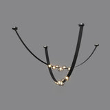 Modern Black Bubble and Belt Island Ceiling Light Image - 3