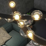 Modern Black Bubble and Belt Island Ceiling Light Image - 8