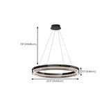 Modern Black Clear Glass Circular LED Chandelier #size