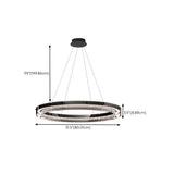 Modern Black Clear Glass Circular LED Chandelier Image - 17