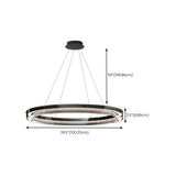 Modern Black Clear Glass Circular LED Chandelier Image - 18