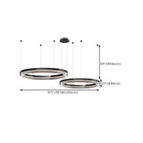 Modern Black Clear Glass Circular LED Chandelier Image - 20