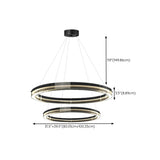 Modern Black Clear Glass Circular LED Chandelier Image - 22