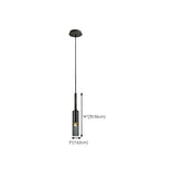 Modern Black Clear Glass Cylinder Tube Pendant Light #size