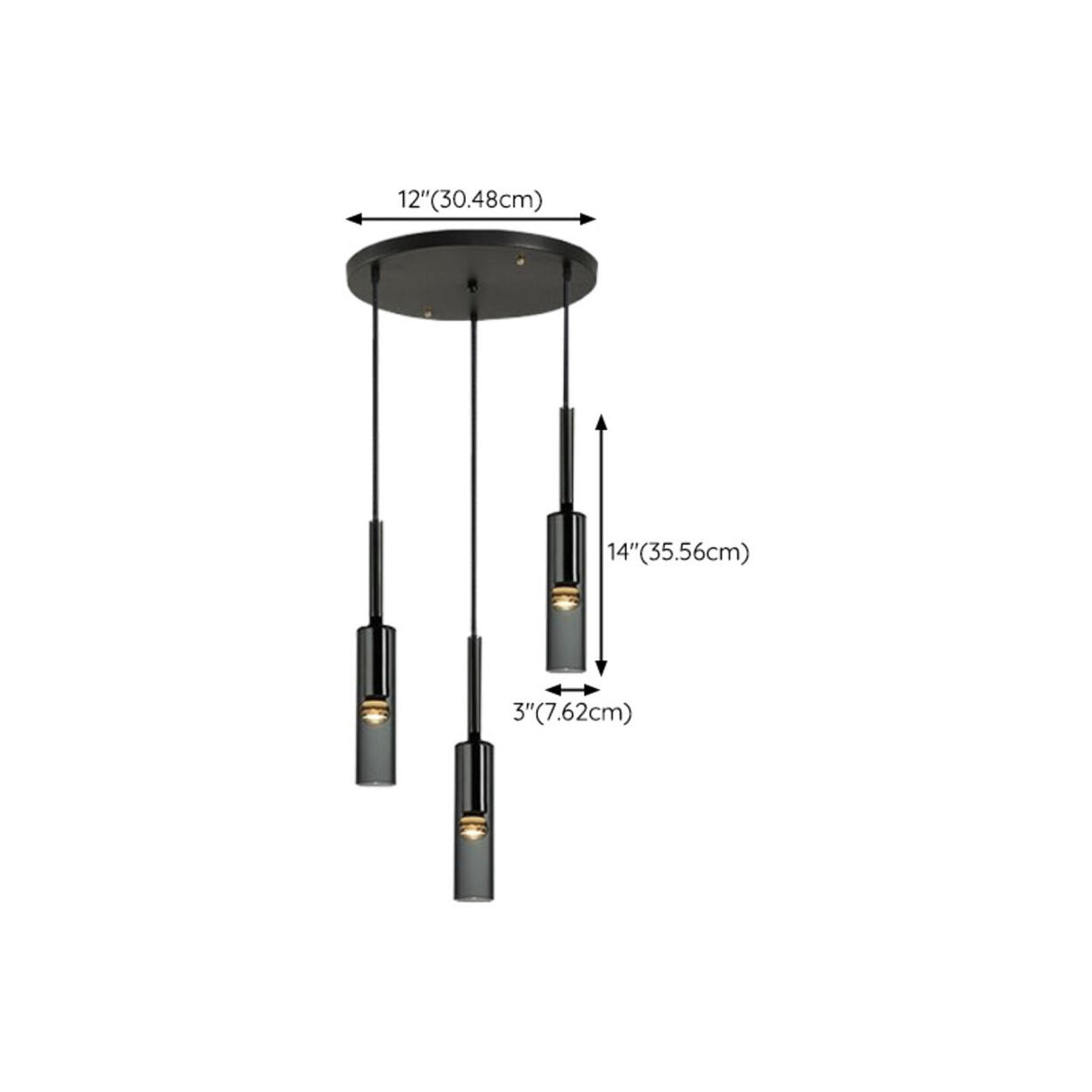 Modern Black Clear Glass Cylinder Tube Pendant Light Image - 21