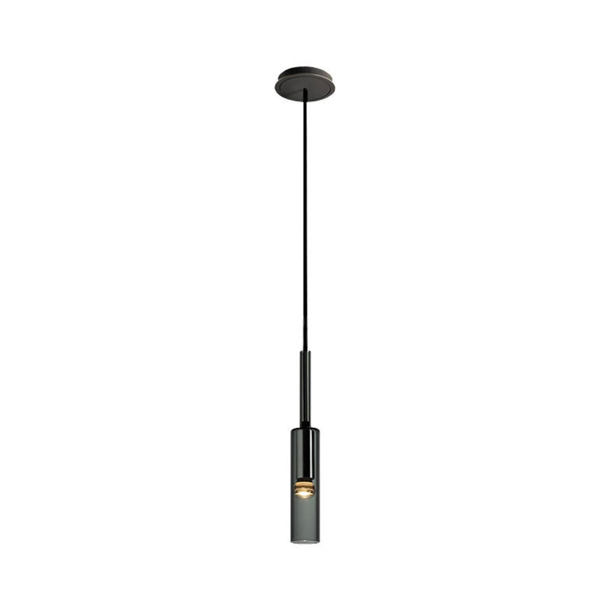 Modern Black Clear Glass Cylinder Tube Pendant Light Image - 5