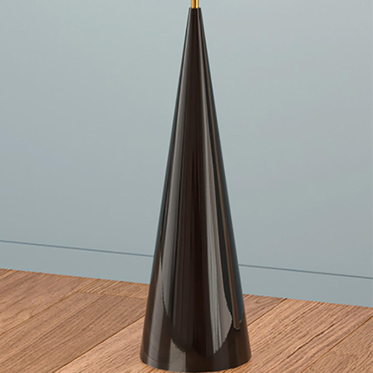 Modern Black Cone Base and Dome Shade Floor Lamp Image - 10