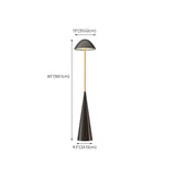 Modern Black Cone Base and Dome Shade Floor Lamp #size