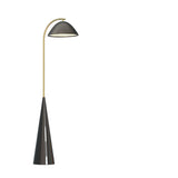 Modern Black Cone Base and Dome Shade Floor Lamp Image - 3