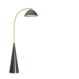 Modern Black Cone Base and Dome Shade Floor Lamp Image - 5