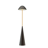 Modern Black Cone Base and Dome Shade Floor Lamp Image - 8