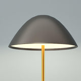 Modern Black Cone Base and Dome Shade Floor Lamp Image - 9