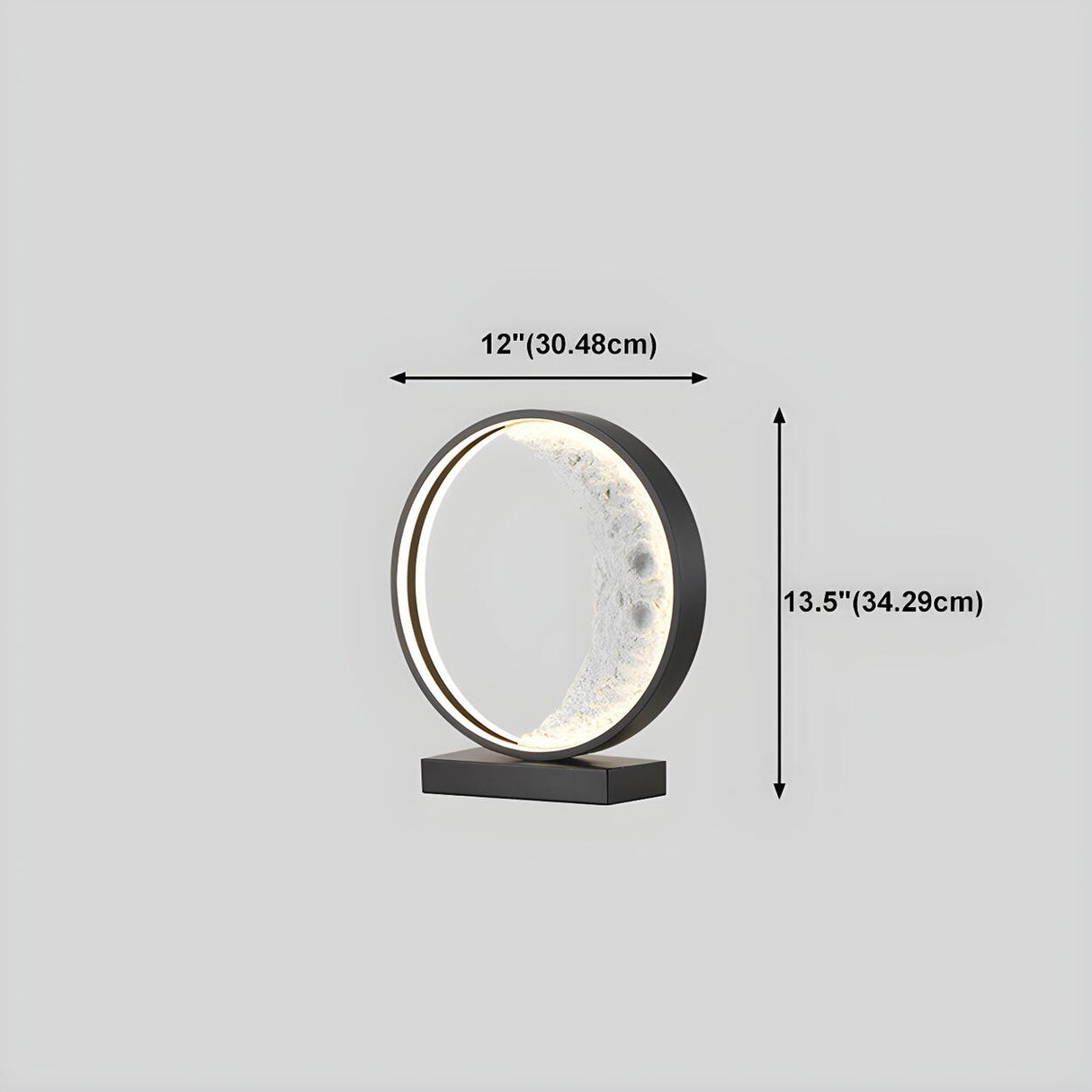 Modern Black Creative Crescent Moon Circular Table Lamp 