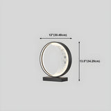 Modern Black Creative Crescent Moon Circular Table Lamp #size