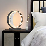 Modern Black Creative Crescent Moon Circular Table Lamp Image - 4