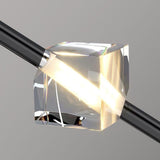 Modern Black Crystal Rod Cylinder Bedroom Pendant Light Image - 16