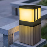 Modern Black Cube Outdoor Pathway Post Caps Light Image - 1