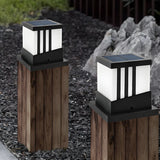 Modern Black Cube Outdoor Pathway Post Caps Light Image - 10