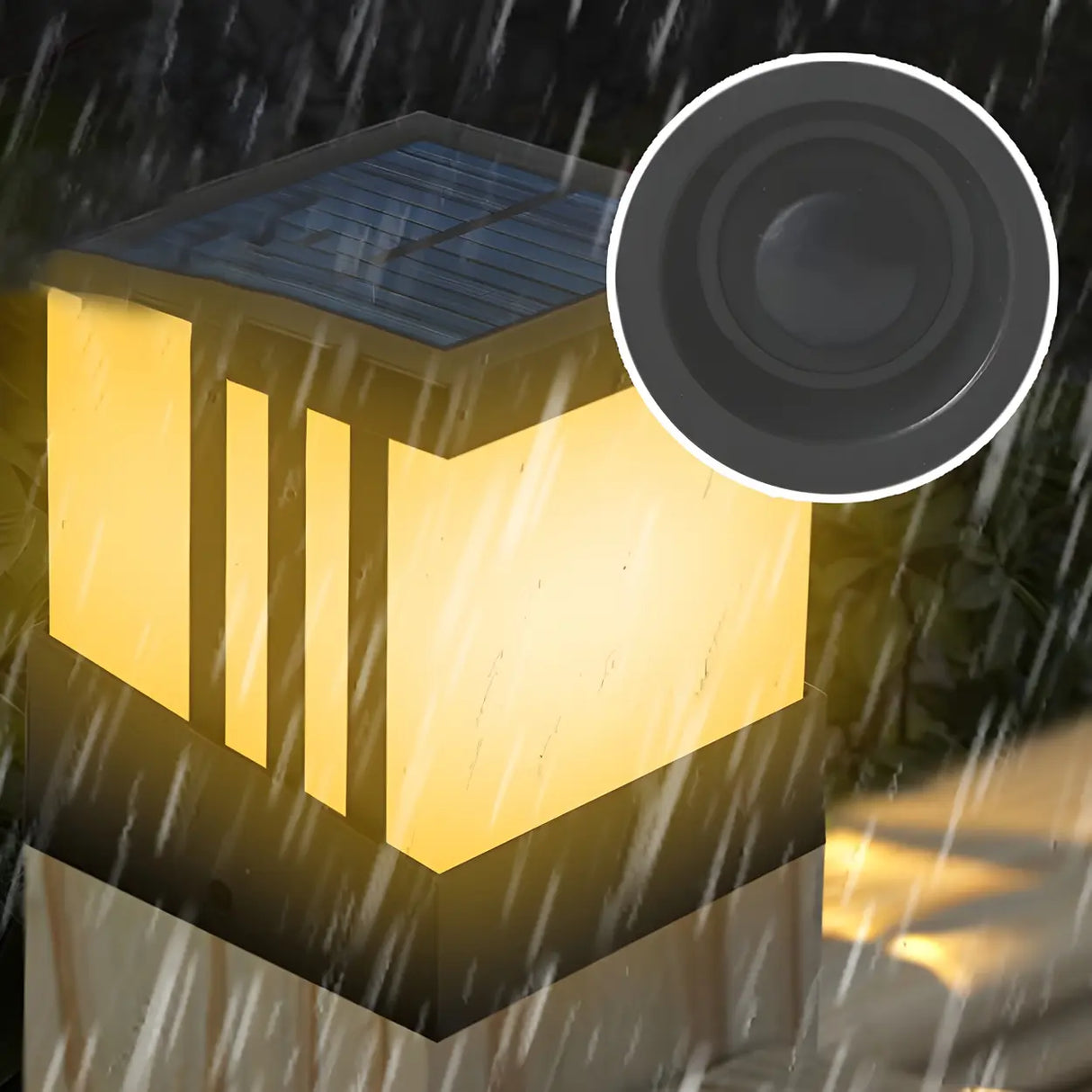 Modern Black Cube Outdoor Pathway Post Caps Light Image - 8