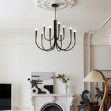 Modern Black Curved Arms Chandelier Adjustable Height Image - 13