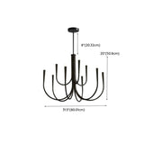 Modern Black Curved Arms Chandelier Adjustable Height Image - 16