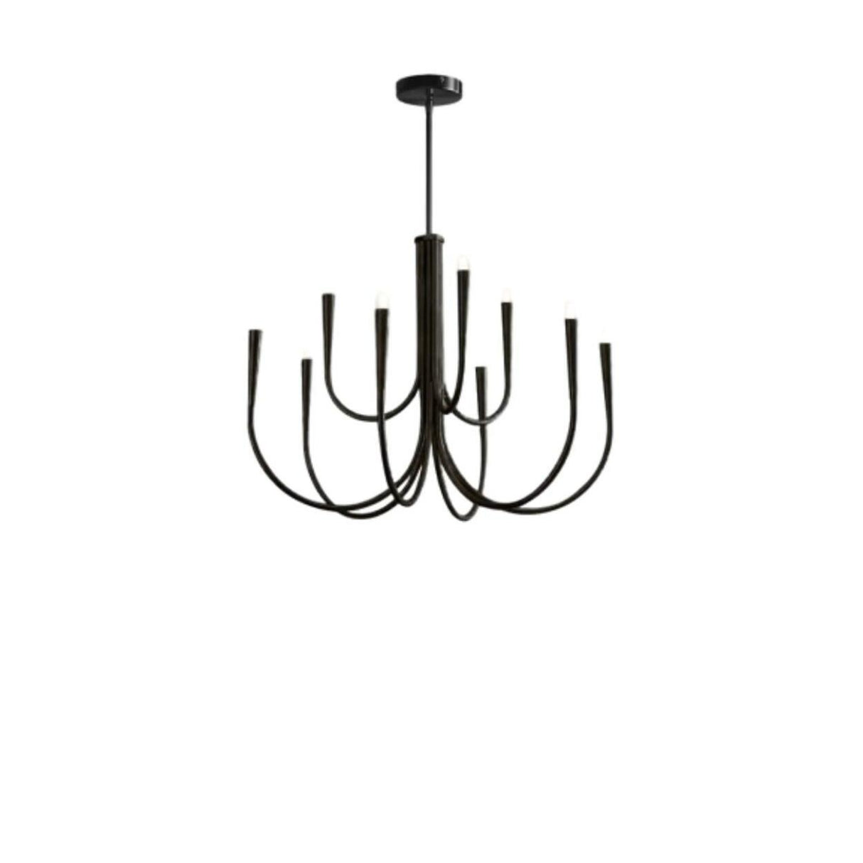 Modern Black Curved Arms Chandelier Adjustable Height Image - 3