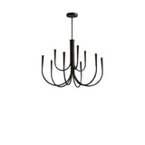 Modern Black Curved Arms Chandelier Adjustable Height Image - 3