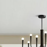 Modern Black Curved Arms Chandelier Adjustable Height Image - 9