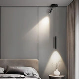 Modern Black Cylinder Bedroom Dual Heads LED Pendant Light Image - 1