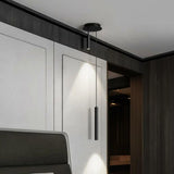 Modern Black Cylinder Bedroom Dual Heads LED Pendant Light Image - 10