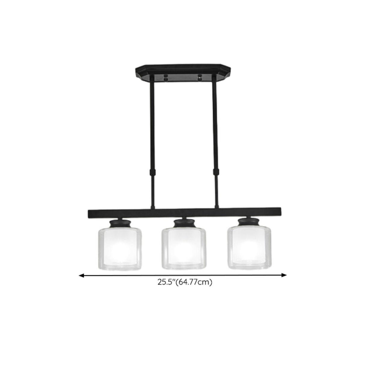 Modern Black Cylinder Kitchen Island Pendant Light 