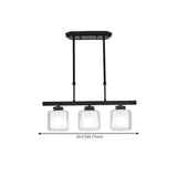 Modern Black Cylinder Kitchen Island Pendant Light #size