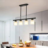 Modern Black Cylinder Kitchen Island Pendant Light Image - 4