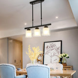 Modern Black Cylinder Kitchen Island Pendant Light Image - 5