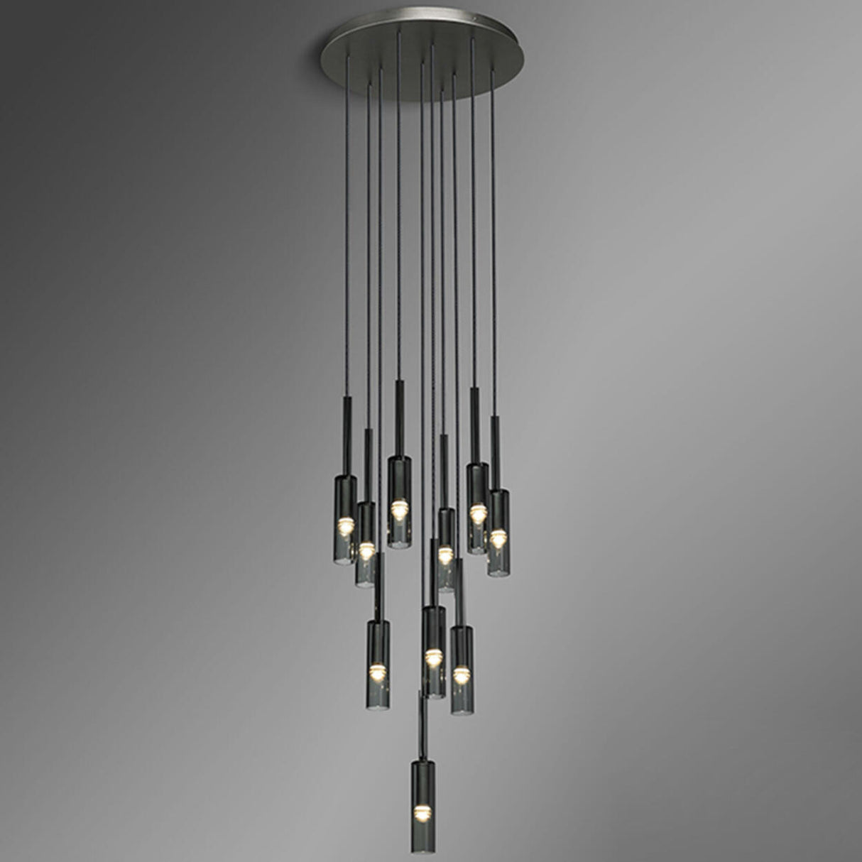 Modern Black Cylinder Metal Bedroom Pendant Light Image - 10