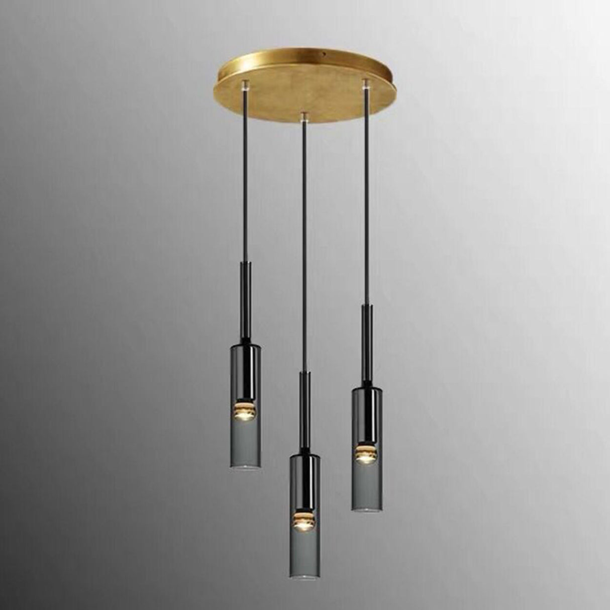 Modern Black Cylinder Metal Bedroom Pendant Light Image - 3