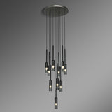 Modern Black Cylinder Metal Bedroom Pendant Light Image - 5