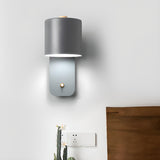 Modern Black Cylindrical Metal Wall Lamp Sconce Image - 1